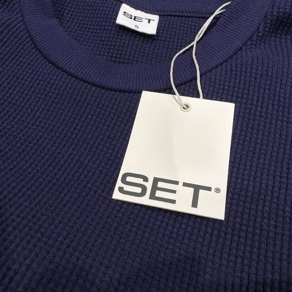 Set Active Navy Waffle in Tether Size Small - Picture 3 of 4